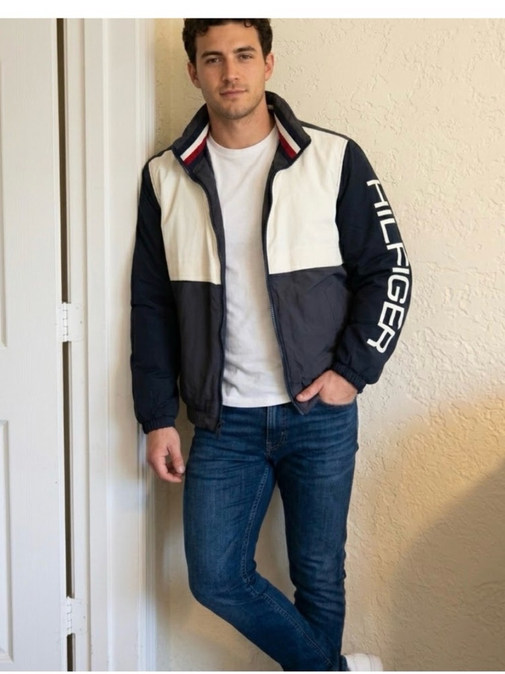 Tommy Hilfiger Colorblock Jacket | Big Sleeve Logo | Retro 90s Style